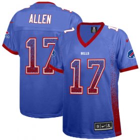 Wholesale Cheap Nike Bills #17 Josh Allen Royal Blue Team Color Women\'s Stitched NFL Elite Drift Fashion Jersey