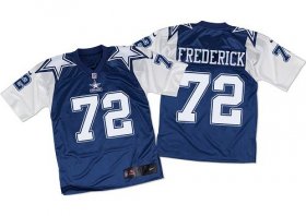 Wholesale Cheap Nike Cowboys #72 Travis Frederick Navy Blue/White Throwback Men\'s Stitched NFL Elite Jersey