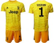 Wholesale Cheap Juventus #1 Szczesny Yellow Goalkeeper Soccer Club Jersey