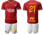 Wholesale Cheap Roma #21 Veretout Red Home Soccer Club Jersey