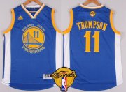 Wholesale Cheap Men's Golden State Warriors #11 Klay Thompson Blue 2016 The NBA Finals Patch Jersey