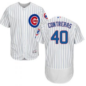 Wholesale Cheap Cubs #40 Willson Contreras White Flexbase Authentic Collection Stitched MLB Jersey