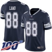 Wholesale Cheap Nike Cowboys #88 CeeDee Lamb Navy Blue Team Color Men's Stitched NFL 100th Season Vapor Untouchable Limited Jersey