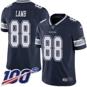 Wholesale Cheap Nike Cowboys #88 CeeDee Lamb Navy Blue Team Color Men\'s Stitched NFL 100th Season Vapor Untouchable Limited Jersey