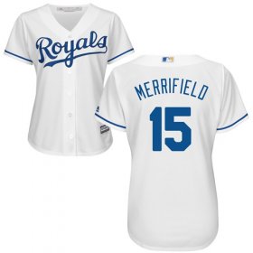 Wholesale Cheap Royals #15 Whit Merrifield White Home Women\'s Stitched MLB Jersey