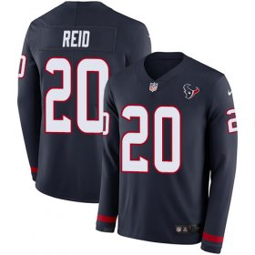 Wholesale Cheap Nike Texans #20 Justin Reid Navy Blue Team Color Men\'s Stitched NFL Limited Therma Long Sleeve Jersey