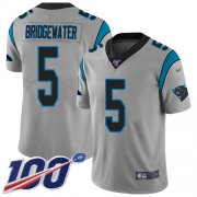 Wholesale Cheap Nike Panthers #5 Teddy Bridgewater Silver Youth Stitched NFL Limited Inverted Legend 100th Season Jersey