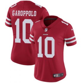 Wholesale Cheap Nike 49ers #10 Jimmy Garoppolo Red Team Color Women\'s Stitched NFL Vapor Untouchable Limited Jersey