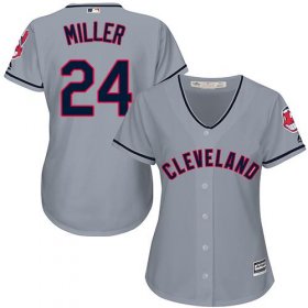 Wholesale Cheap Indians #24 Andrew Miller Grey Women\'s Road Stitched MLB Jersey