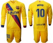 Wholesale Cheap Barcelona #10 Messi Away Long Sleeves Soccer Club Jersey