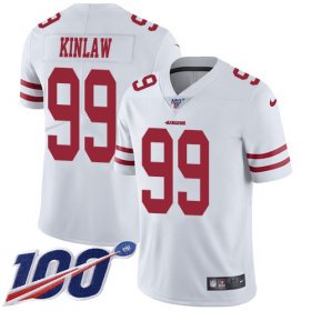 Wholesale Cheap Nike 49ers #99 Javon Kinlaw White Men\'s Stitched NFL 100th Season Vapor Untouchable Limited Jersey