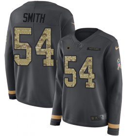 Wholesale Cheap Nike Cowboys #54 Jaylon Smith Anthracite Salute to Service Women\'s Stitched NFL Limited Therma Long Sleeve Jersey