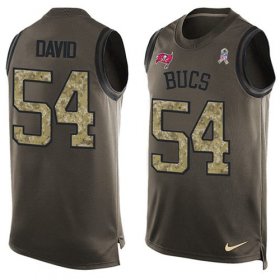 Wholesale Cheap Nike Buccaneers #54 Lavonte David Green Men\'s Stitched NFL Limited Salute To Service Tank Top Jersey