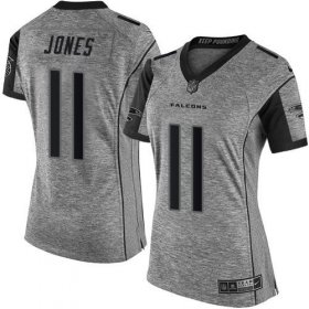 Wholesale Cheap Nike Falcons #11 Julio Jones Gray Women\'s Stitched NFL Limited Gridiron Gray Jersey