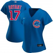 Wholesale Cheap Chicago Cubs #17 Kris Bryant Nike Women's Alternate 2020 MLB Player Jersey Royal