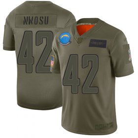 Wholesale Cheap Nike Chargers #42 Uchenna Nwosu Camo Men\'s Stitched NFL Limited 2019 Salute To Service Jersey