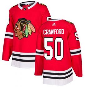 Wholesale Cheap Adidas Blackhawks #50 Corey Crawford Red Home Authentic Stitched NHL Jersey