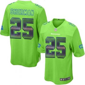 Wholesale Cheap Nike Seahawks #25 Richard Sherman Green Alternate Men\'s Stitched NFL Limited Strobe Jersey