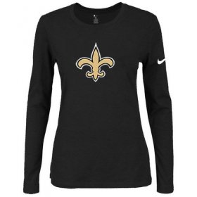 Wholesale Cheap Women\'s Nike New Orleans Saints Of The City Long Sleeve Tri-Blend NFL T-Shirt Black
