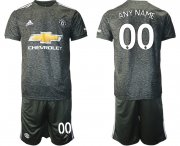 Wholesale Cheap Men 2020-2021 club Manchester United away customized black Soccer Jerseys