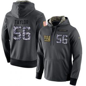 Wholesale Cheap NFL Men\'s Nike New York Giants #56 Lawrence Taylor Stitched Black Anthracite Salute to Service Player Performance Hoodie