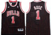 Wholesale Cheap Chicago Bulls #1 Derrick Rose Revolution 30 Swingman Black Pinstripe Jersey