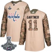 Wholesale Cheap Adidas Capitals #11 Mike Gartner Camo Authentic 2017 Veterans Day Stanley Cup Final Champions Stitched NHL Jersey