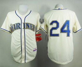 Wholesale Cheap Mariners #24 Ken Griffey Cream Alternate Cool Base Stitched MLB Jersey