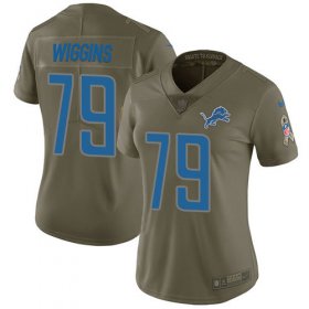 Wholesale Cheap Nike Lions #79 Kenny Wiggins Olive Women\'s Stitched NFL Limited 2017 Salute To Service Jersey