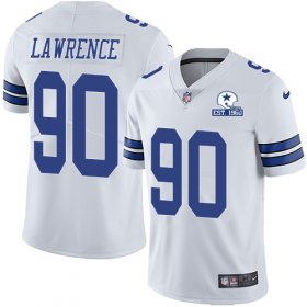 Wholesale Cheap Nike Cowboys #90 DeMarcus Lawrence White Men\'s Stitched With Established In 1960 Patch NFL Vapor Untouchable Limited Jersey