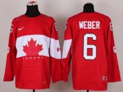 Wholesale Cheap Olympic 2014 CA. #6 Shea Weber Red Stitched NHL Jersey