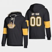 Wholesale Cheap Los Angeles Kings Personalized Lace-Up Pullover Hoodie Black