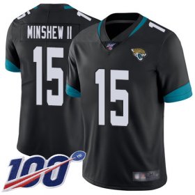 Wholesale Cheap Nike Jaguars #15 Gardner Minshew II Black Team Color Men\'s Stitched NFL 100th Season Vapor Limited Jersey