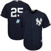 Wholesale Cheap Yankees #25 Gleyber Torres Navy Blue 2019 Spring Training Cool Base Stitched MLB Jersey
