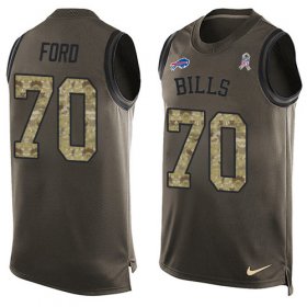 Wholesale Cheap Nike Bills #70 Cody Ford Green Men\'s Stitched NFL Limited Salute To Service Tank Top Jersey