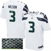 Wholesale Cheap Nike Seahawks #3 Russell Wilson White Men's Stitched NFL Elite Autographed Jersey