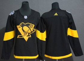 Wholesale Cheap Adidas Penguins Blank Black Authentic 2019 Stadium Series Women\'s Stitched NHL Jersey