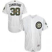 Wholesale Cheap Cubs #38 Carlos Zambrano White(Blue Strip) Flexbase Authentic Collection Memorial Day Stitched MLB Jersey