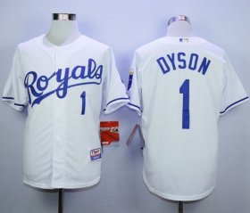 Wholesale Cheap Royals #1 Jarrod Dyson White Cool Base Stitched MLB Jersey
