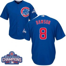 Wholesale Cheap Cubs #8 Andre Dawson Blue Alternate 2016 World Series Champions Stitched Youth MLB Jersey
