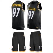 Wholesale Cheap Nike Steelers #97 Cameron Heyward Black Team Color Men's Stitched NFL Limited Tank Top Suit Jersey