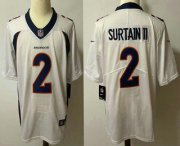 Wholesale Cheap Men's Denver Broncos #2 Patrick Surtain II White 2021 Vapor Untouchable Stitched NFL Nike Limited Jersey