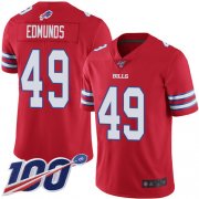 Wholesale Cheap Nike Bills #49 Tremaine Edmunds Red Men's Stitched NFL Limited Rush 100th Season Jersey