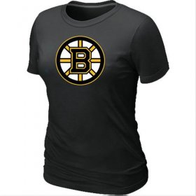 Wholesale Cheap Women\'s Boston Bruins Big & Tall Logo Black NHL T-Shirt