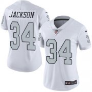 Wholesale Cheap Nike Raiders #34 Bo Jackson White Women's Stitched NFL Limited Rush Jersey