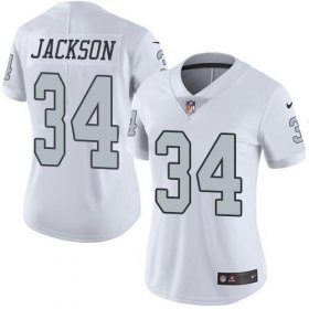 Wholesale Cheap Nike Raiders #34 Bo Jackson White Women\'s Stitched NFL Limited Rush Jersey