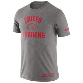 Wholesale Cheap Men\'s Kansas City Chiefs Nike Heathered Gray Training Performance T-Shirt