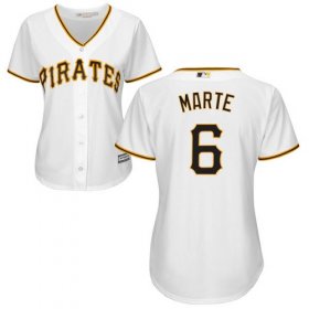 Wholesale Cheap Pirates #6 Starling Marte White Home Women\'s Stitched MLB Jersey