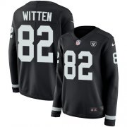 Wholesale Cheap Nike Raiders #82 Jason Witten Black Team Color Women's Stitched NFL Limited Therma Long Sleeve Jersey