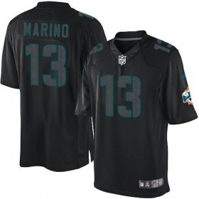 Wholesale Cheap Nike Dolphins #13 Dan Marino Black Men\'s Stitched NFL Impact Limited Jersey